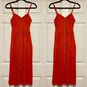 Urban outfitters Linen red button down dress